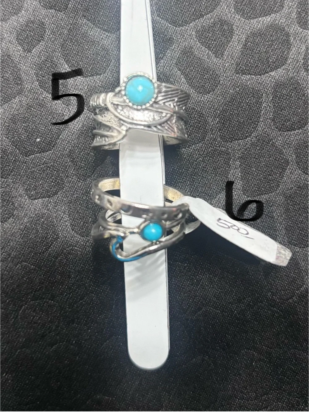 Vintage-Style Turquoise Silver rings